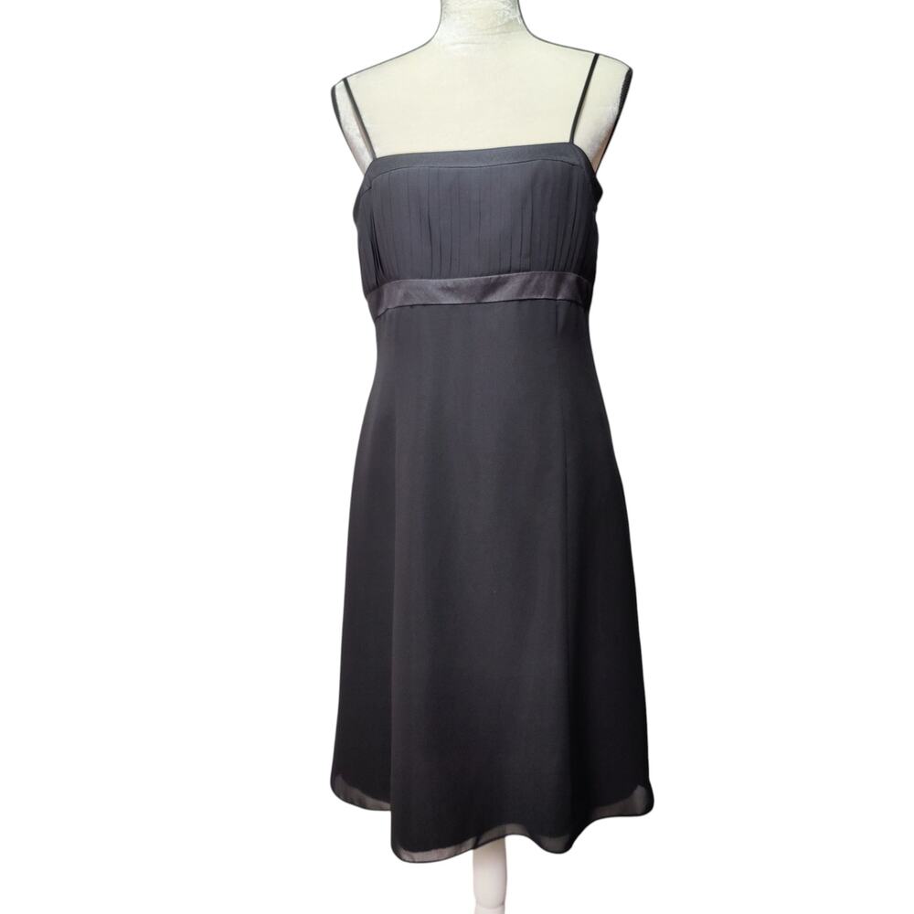 Vintage Y2K 90s Ann Taylor Sz 10 Black Sheer Babydoll Dress Spagetti Strap